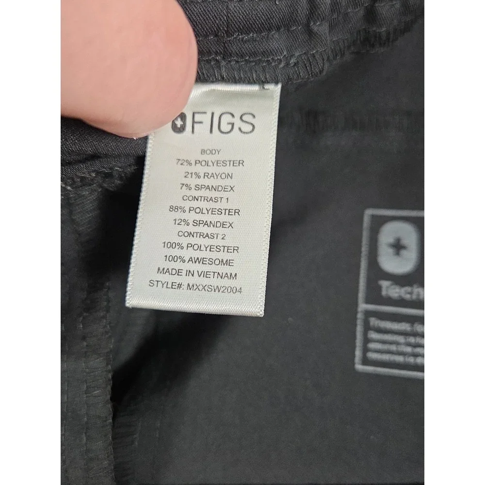 Figs‎ Scrub Jogger Pants Mens M Black Drawstring Medical Uniform Elastic Waist